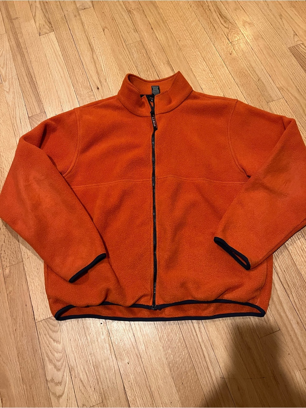LL Bean Orange Full-Zip Fleece Jacket